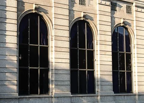 Classic arched windows Stock Photos
