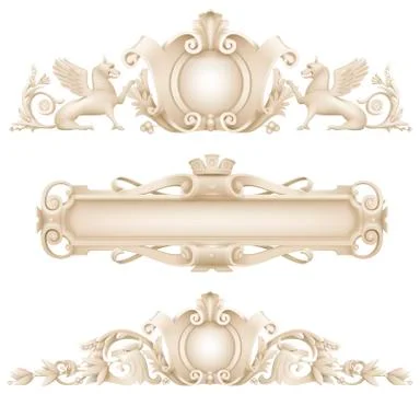 Classic architectural facade decor Stock Illustration