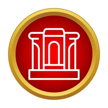 Classic architecture building icon representing law and finance Ilustración de archivo
