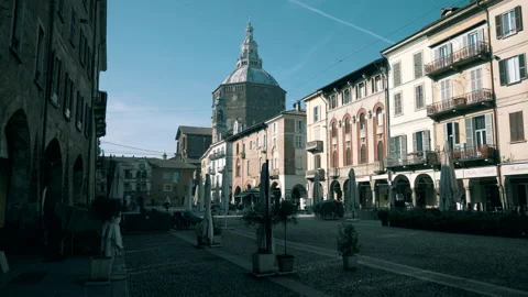 Classic Architecture in Piazza Square in Small Italian Village 4K Stock Footage 199638138