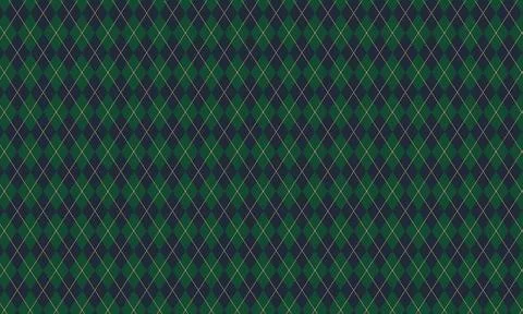 Classic argyle pattern in deep green and navy blue  backgrounds Stock Illustration