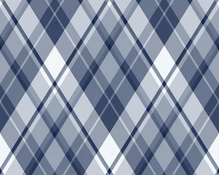 This classic argyle pattern features a sophisticated blue and white diamond g Stock Illustration