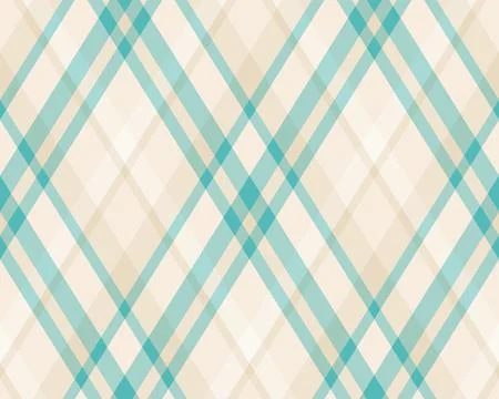 Classic argyle pattern featuring a sophisticated diamond grid in soft teal an Stock Illustration