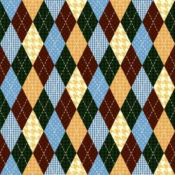 Classic argyle pattern in patchwork style. 库存插图