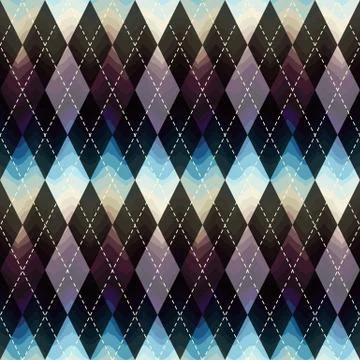 Classic argyle pattern with wavy shadow. Illustrazione stock