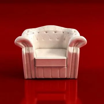 Classic armchair 3D rendering Stock Illustration