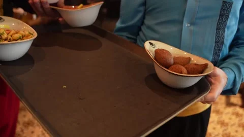 Classic Authentic Arabic Food serving Stock Footage 262724634