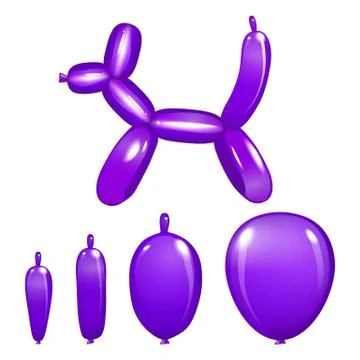 Classic balloon dog vector violet purple Stock Illustration