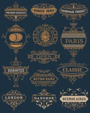 Classic banners set Stock Illustration