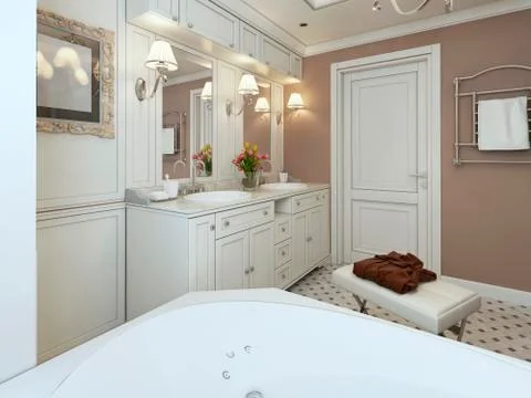 Classic Bathroom Stock Illustration