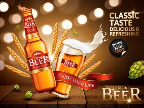 Classic beer ad Stockillustratie