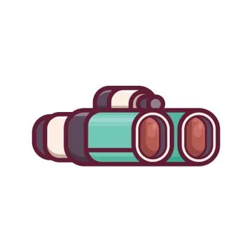 Classic Binocular Line Icon Illustrazione stock