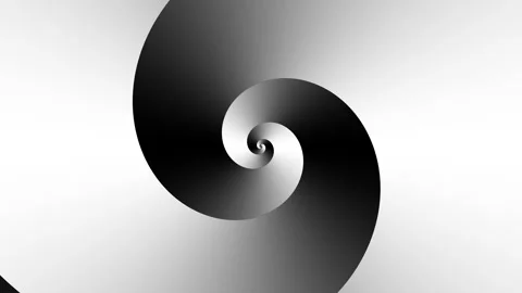 Classic black and white spinning spiral animation, like those used for hypnotism Stock Footage 302902953