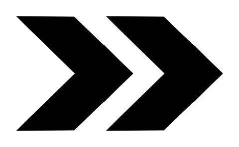 Classic black directional arrow icon, Straight black arrow pointing right, Si Stock Illustration