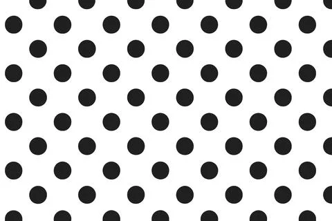 Classic black polka dots on a clean white background pattern Stock Illustration