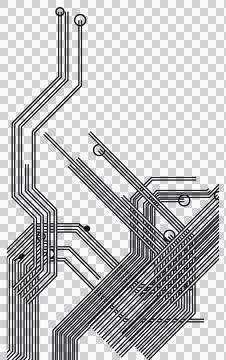 Classic black technology circuit pattern transparent PNG Stock Photos