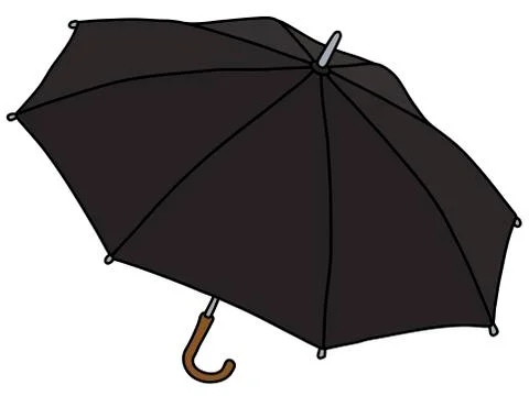 The classic black umbrella Stock Illustration