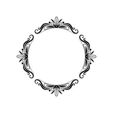 Classic black vintage pattern. Vector Frame Stock Illustration