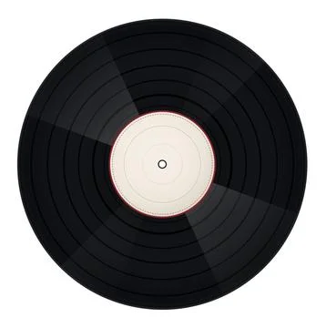 Classic black vinyl record with a blank white center label Stock Illustration