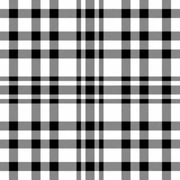 Classic black  white plaid pattern. A timeless design, great for backgrounds, Stock Illustration