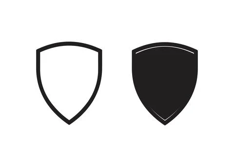 Classic Blank Security Shield Shape Icons Pair 库存插图