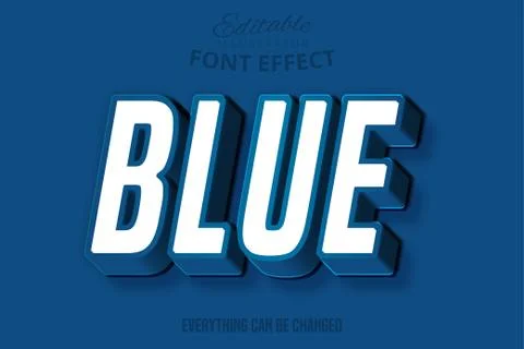 Classic Blue 3d editable text style Stock Illustration