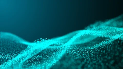 Classic blue abstract motion background shining particles wave loop motion Stock Footage