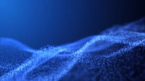 Classic blue abstract motion background shining particles wave loop motion Stock Footage 121726559