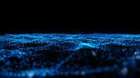 Classic blue abstract motion background shining particles wave loop motion Stock Footage 169073169