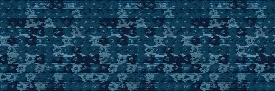 Classic blue blurred vector texture seamless border pattern. Variegated soft Stock Illustration