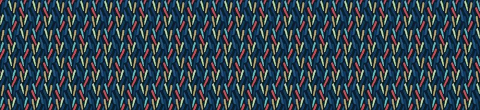 Classic Blue Broken Vector Chevron Stripe Seamless Banner Pattern. Criss Cross Stock Illustration