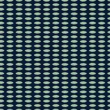 Classic Blue Hand Painted Leaf Background. Elegant Horizontal Srtiped Leaves Stock Illustration