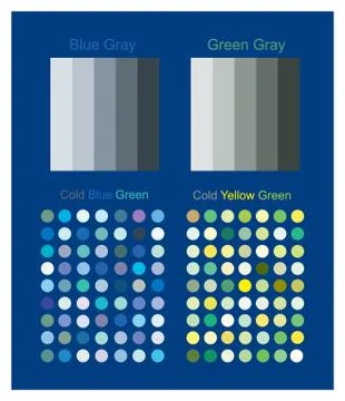 Classic blue harmony solution set palettes. Creative color trends. Stock Illustration