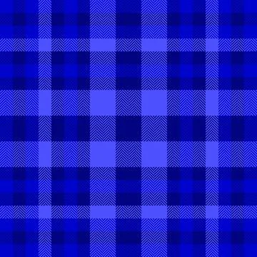 Classic blue plaid pattern with herringbone texture. A versatile background f Stock Illustration