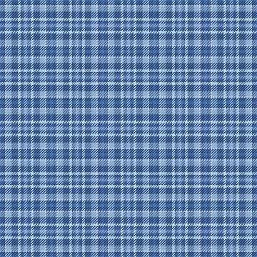 Classic blue plaid pattern. Seamless, textured textile design. Ideal for back Stockillustratie