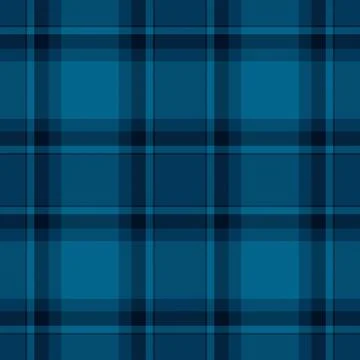 Classic blue plaid pattern. Textile design with intersecting lines, evoking t Stock Illustration