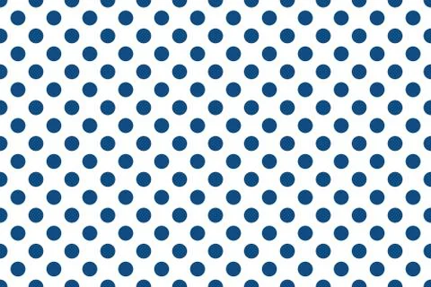 Classic blue of the year 2020 repeat polka dot pattern on the white Stock Illustration