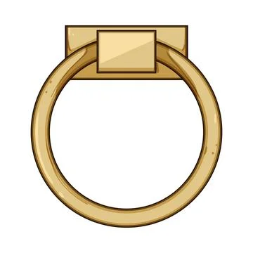Classic brass ring pull drawer handle design Stock Illustration