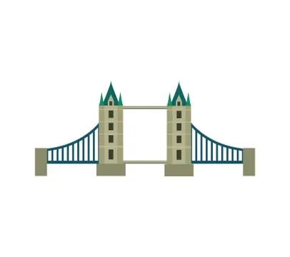 Classic British bridge icon Illustrazione stock
