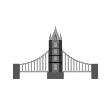 Classic British bridge icon Illustrazione stock