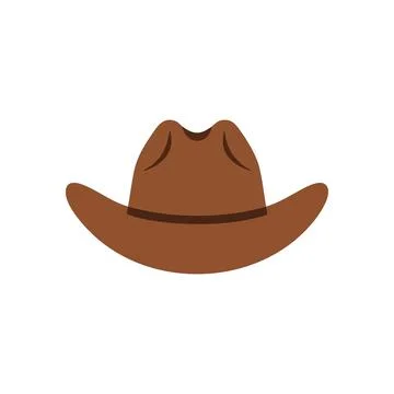 (Classic Brown Cowboy Hat. This timeless earthy-toned broad-brimmed headwea.. Stock Illustration