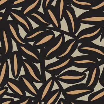 Classic Brown Leaf seamless pattern design Stock Illustration