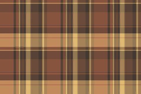 This classic brown plaid pattern features a seamless fabric texture in warm e Illustration