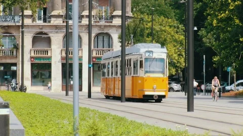 Classic Budapest tram Stock Footage 79337651