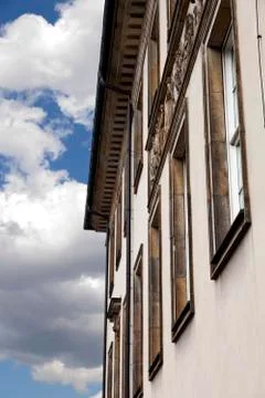 Classic building &amp; cloudy sky Stock Photos