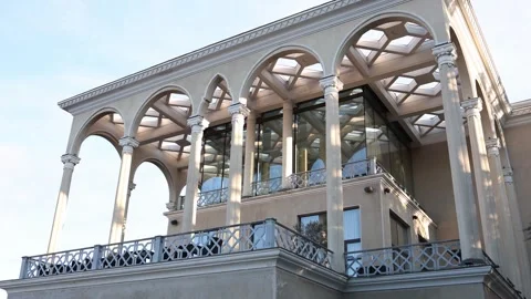 Classic building with columns and arches Stock Footage 332146500