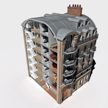 Classic building section Stock Illustration