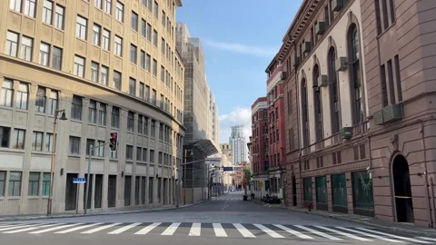 Classic buildings in Shanghai under lockdown Stock Footage 197408565