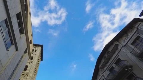 Classic Buildings Sky Fly Focus Stock Footage 73671294