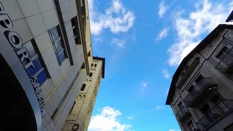 Classic Buildings Sky Fly Stock Footage 73671160
